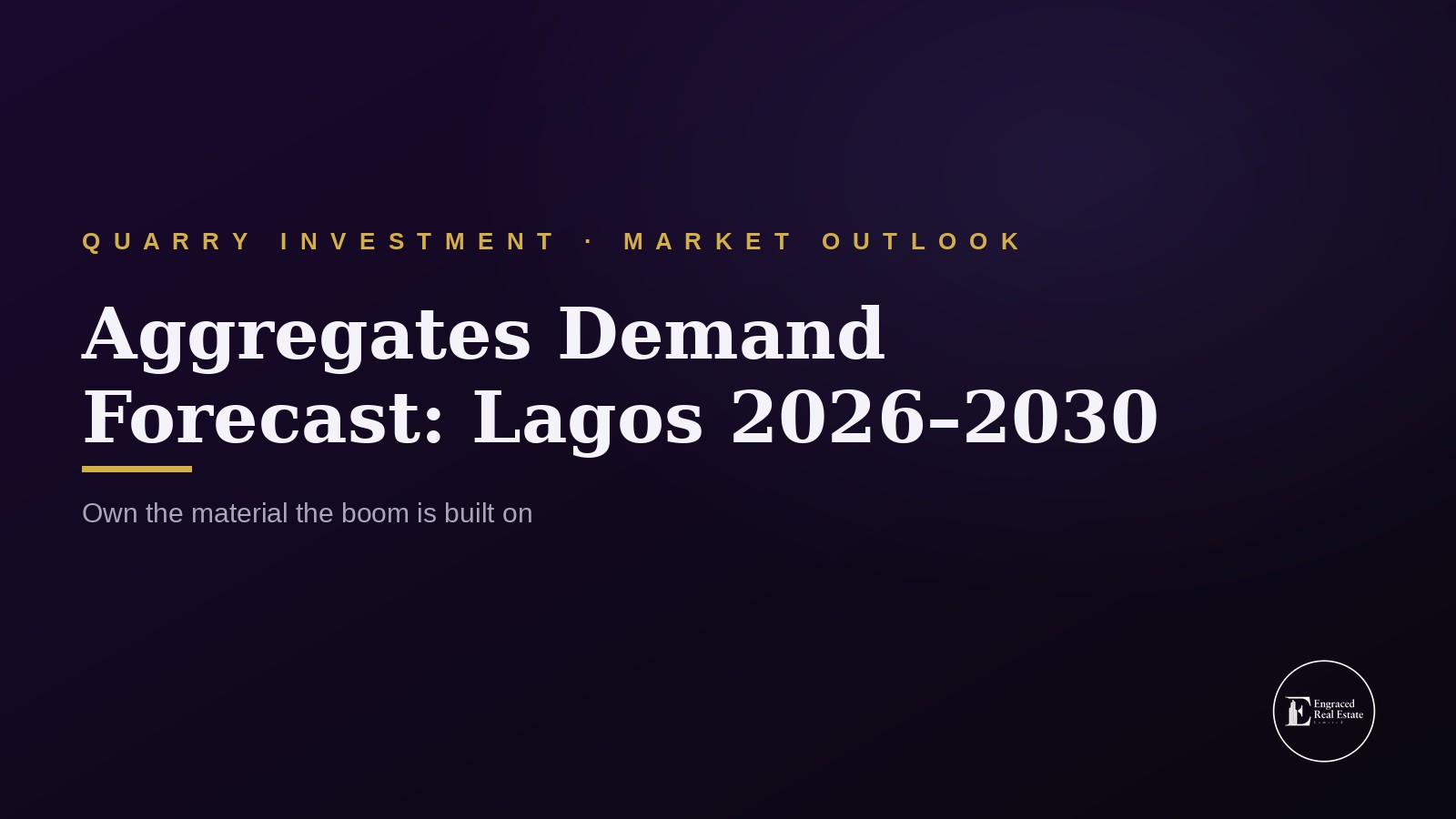 Aggregates Market Demand Forecast for the Lagos Construction Boom 2026–2030