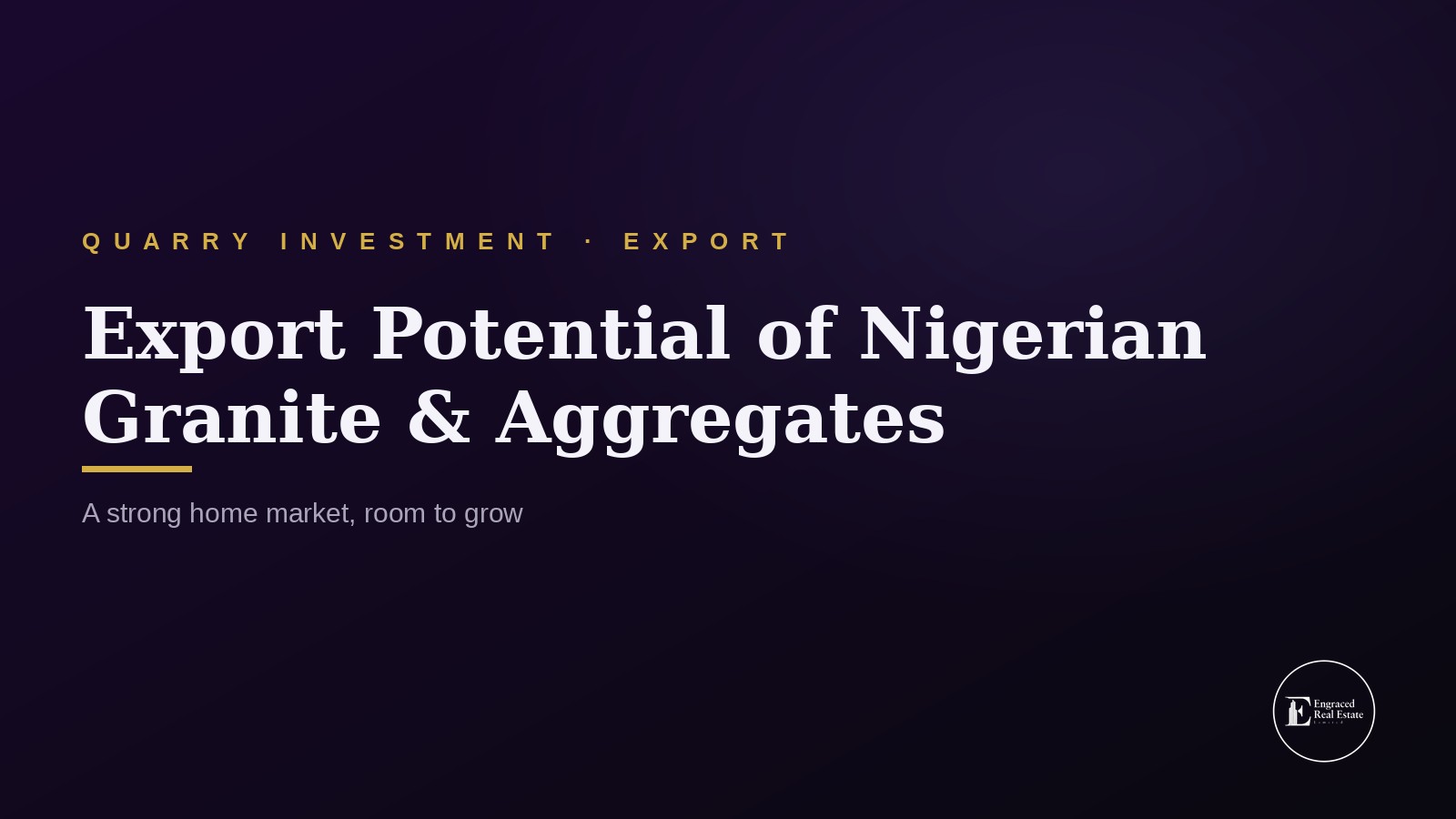 Export Potential of Nigerian Granite and Aggregates