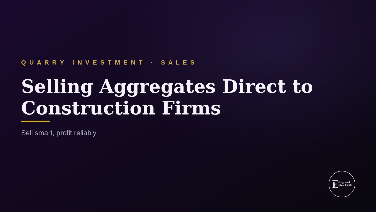 Marketing and Selling Aggregates Direct to Construction Companies