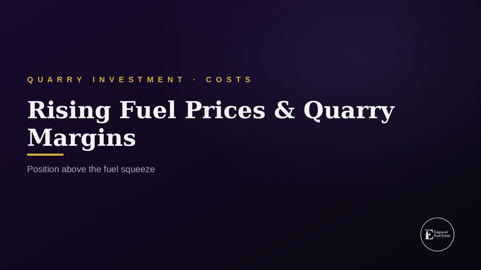 How Rising Fuel Prices Affect Quarry Operations and Profit Margins