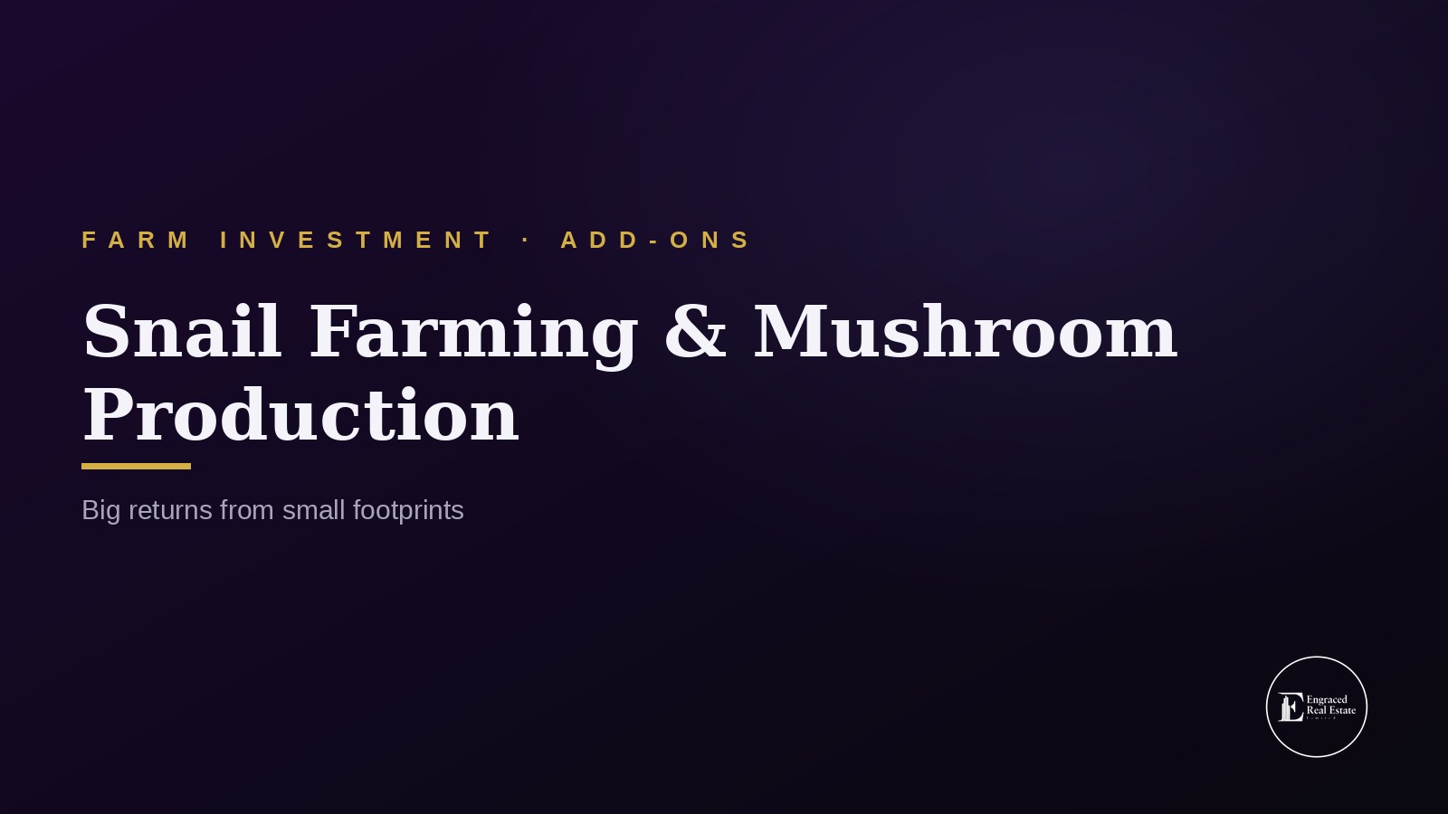 Snail Farming and Mushroom Production as Lucrative Add-On Farm Businesses